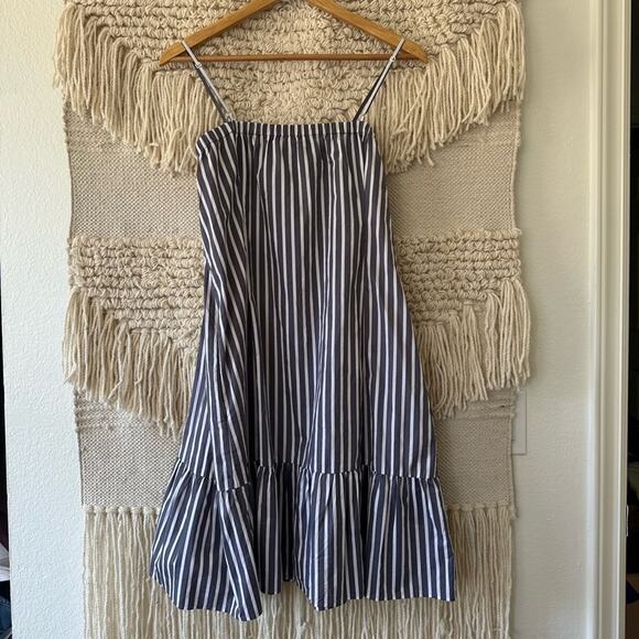 ATM Striped Cotton Poplin Tent Dress - Picture 8 of 8